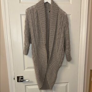 Express Gray Open-Front Cardigan Sweater